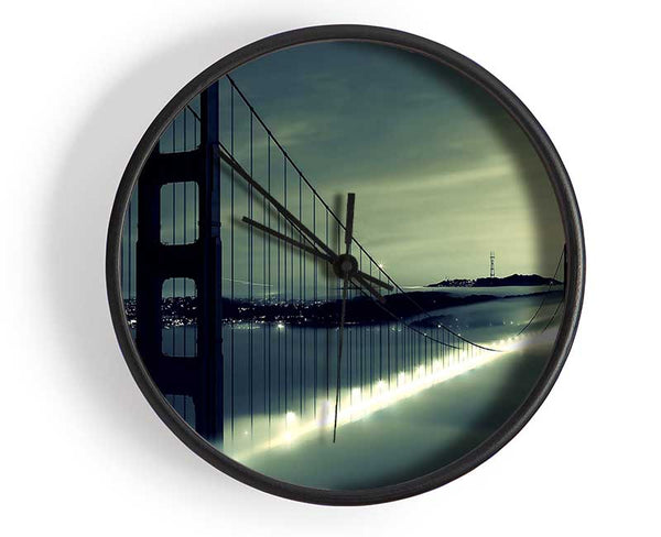 Golden Gate Bridge Light In The Fog Clock - Wallart-Direct UK