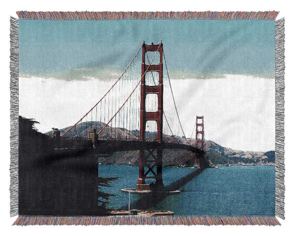 Golden Gate Bridge Afar Woven Blanket