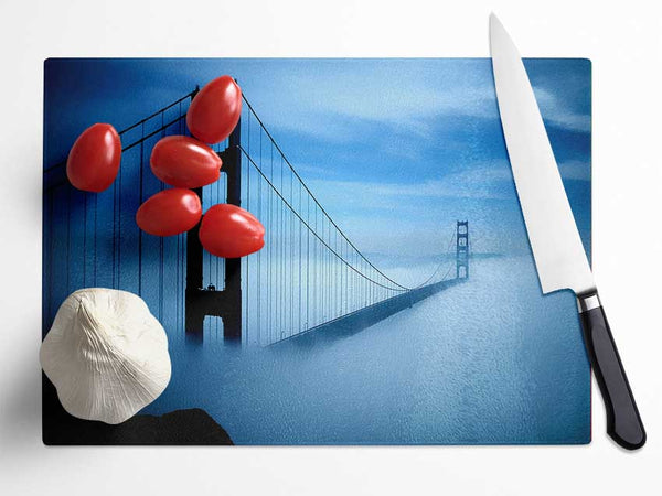 Golden Gate Bridge Fog Glass Chopping Board