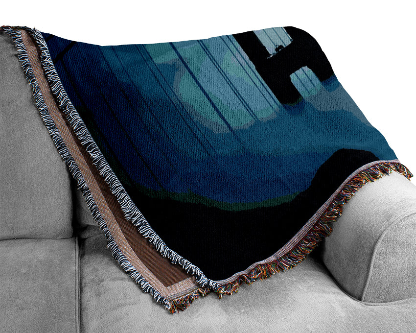 Golden Gate Bridge Fog Woven Blanket