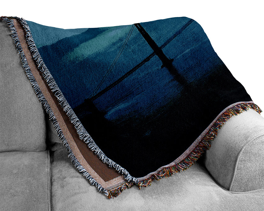 Golden Gate Bridge Morning Mist Woven Blanket