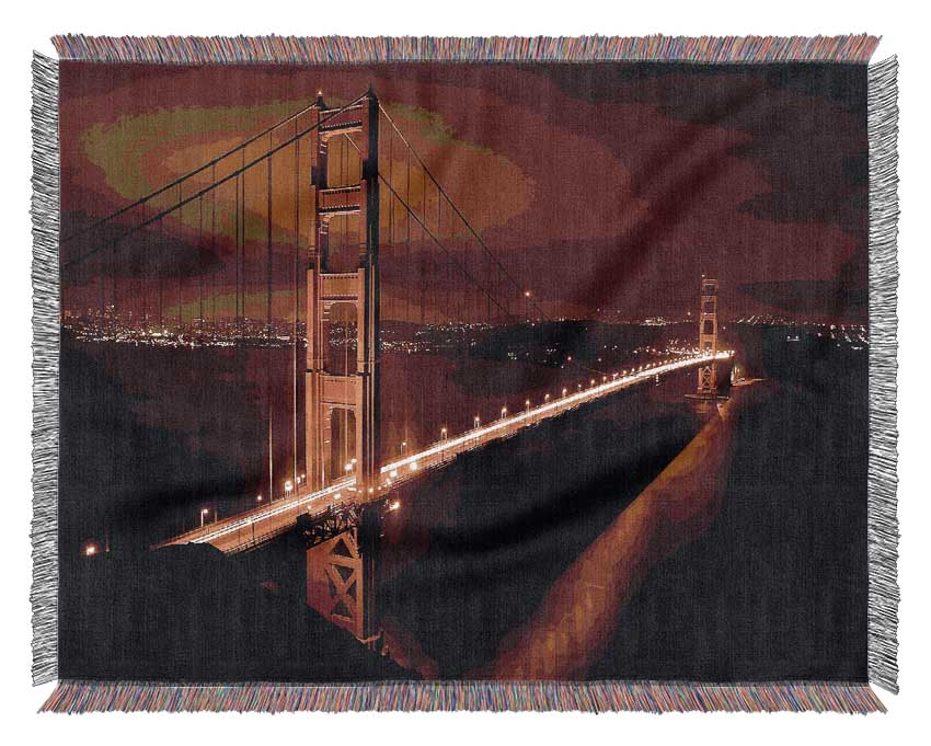 Golden Gate Bridge Nights Woven Blanket