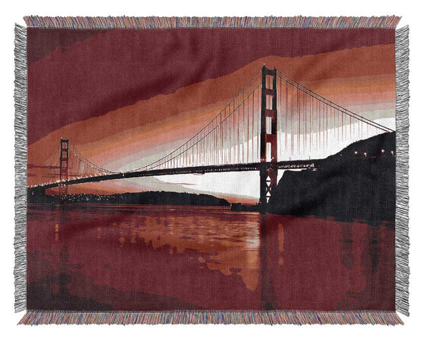 Golden Gate Bridge Red Woven Blanket