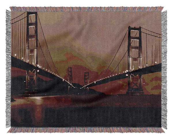 Golden Gate Bridge Twins Brown Woven Blanket