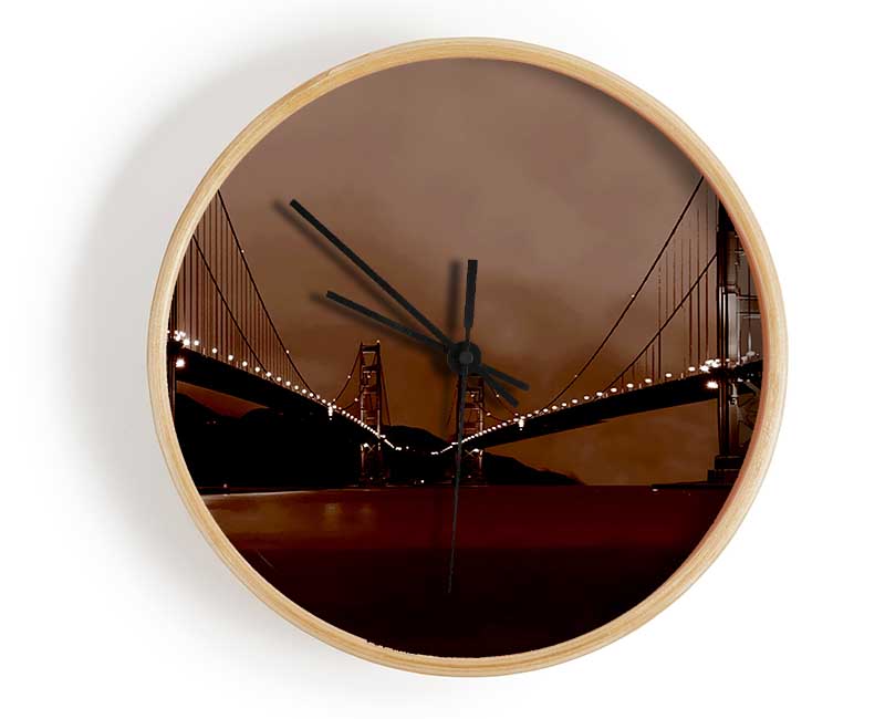 Golden Gate Bridge Twins Brown Clock - Wallart-Direct UK