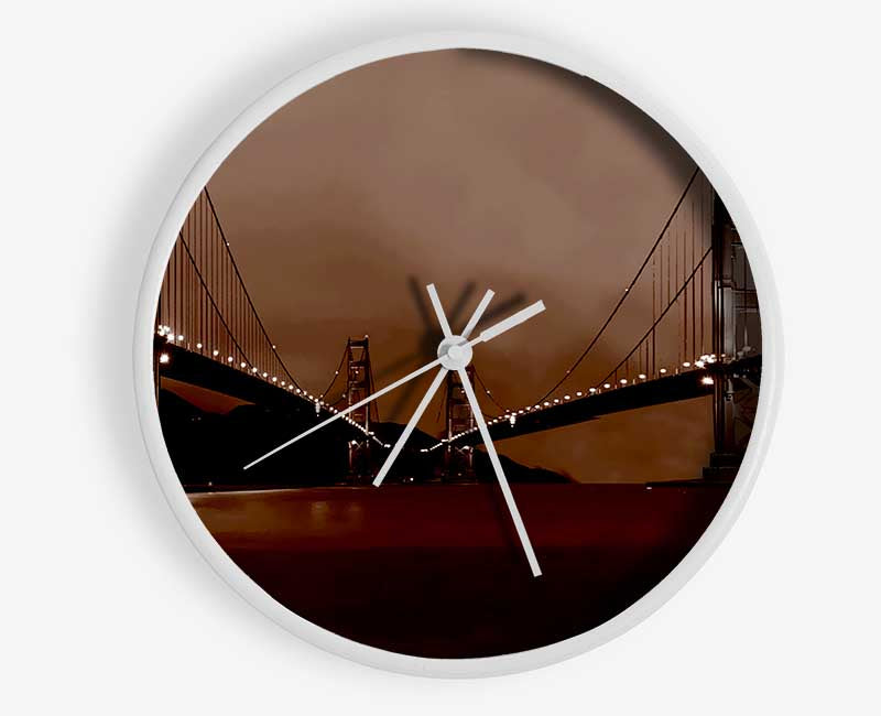 Golden Gate Bridge Twins Brown Clock - Wallart-Direct UK