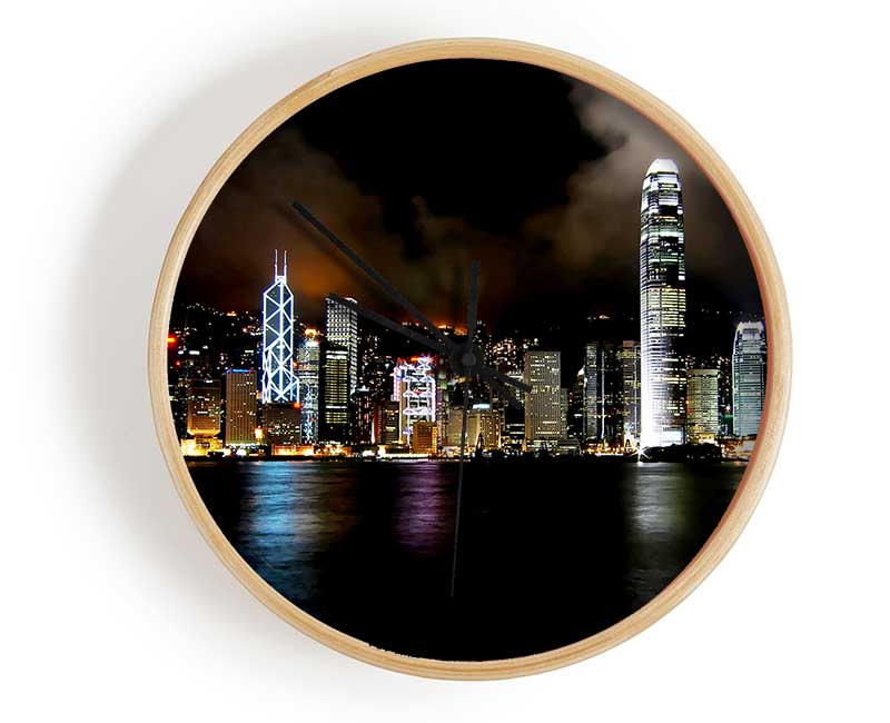 Hong Kong Cloudy Nights Clock - Wallart-Direct UK