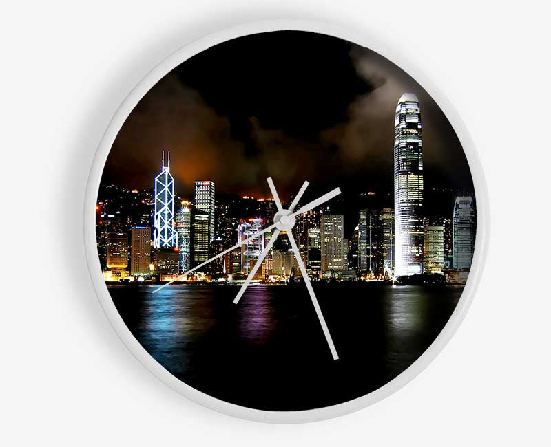 Hong Kong Cloudy Nights Clock - Wallart-Direct UK