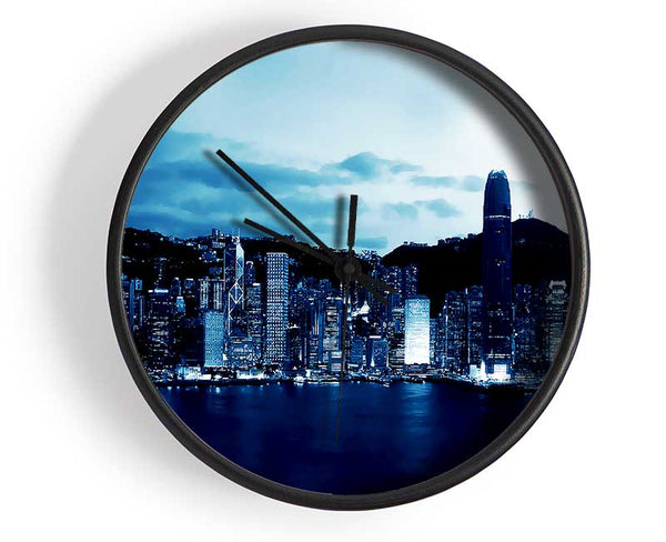 Hong Kong Blue Harbour Clock - Wallart-Direct UK