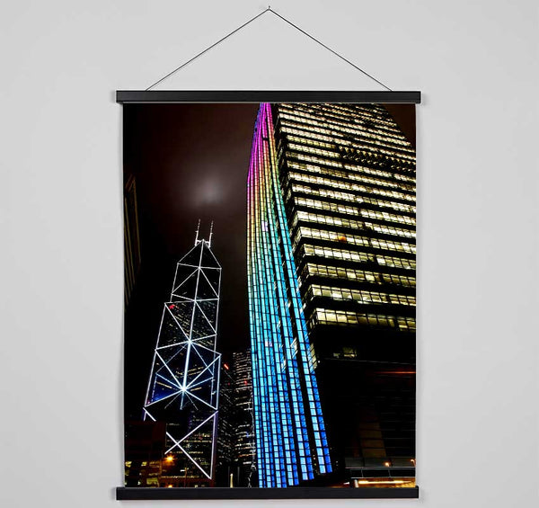 Hong Kong Buildings Hanging Poster - Wallart-Direct UK