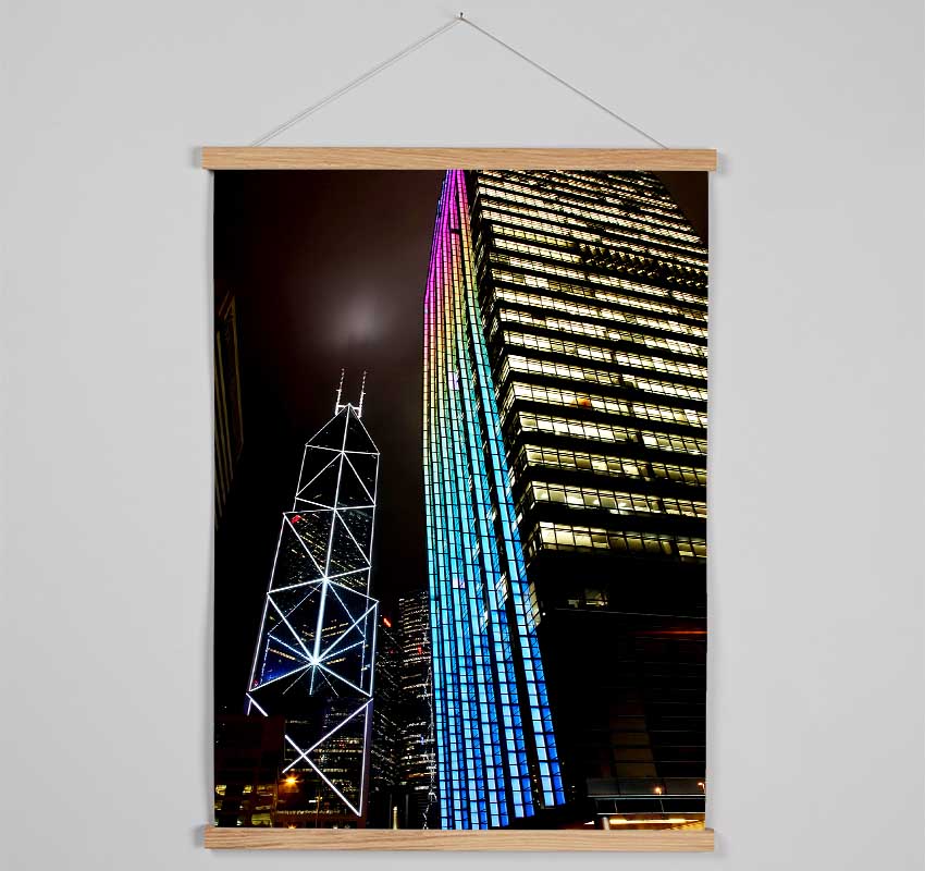 Hong Kong Buildings Hanging Poster - Wallart-Direct UK