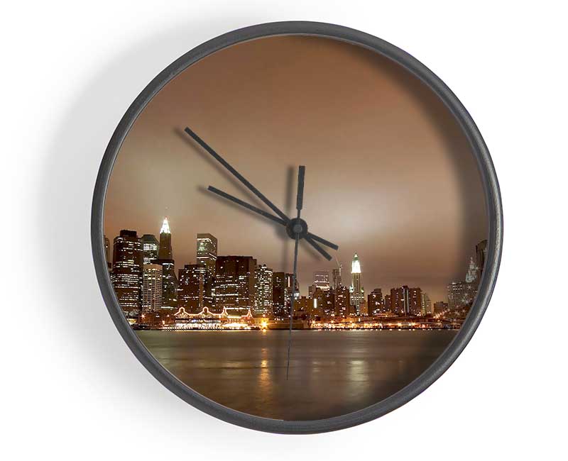 Hong Kong Chocolate Glow Clock - Wallart-Direct UK