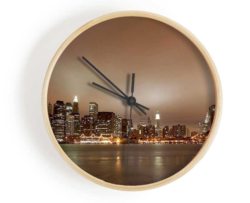 Hong Kong Chocolate Glow Clock - Wallart-Direct UK