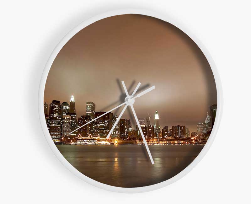 Hong Kong Chocolate Glow Clock - Wallart-Direct UK