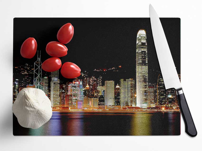 Hong Kong Coast Line Glass Chopping Board