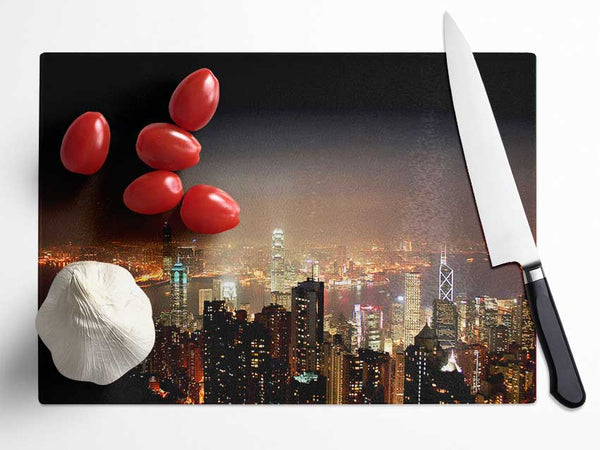 Hong Kong From Above Glass Chopping Board