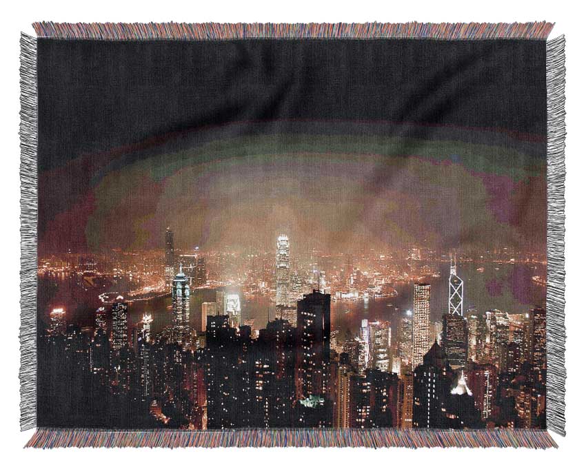 Hong Kong From Above Woven Blanket