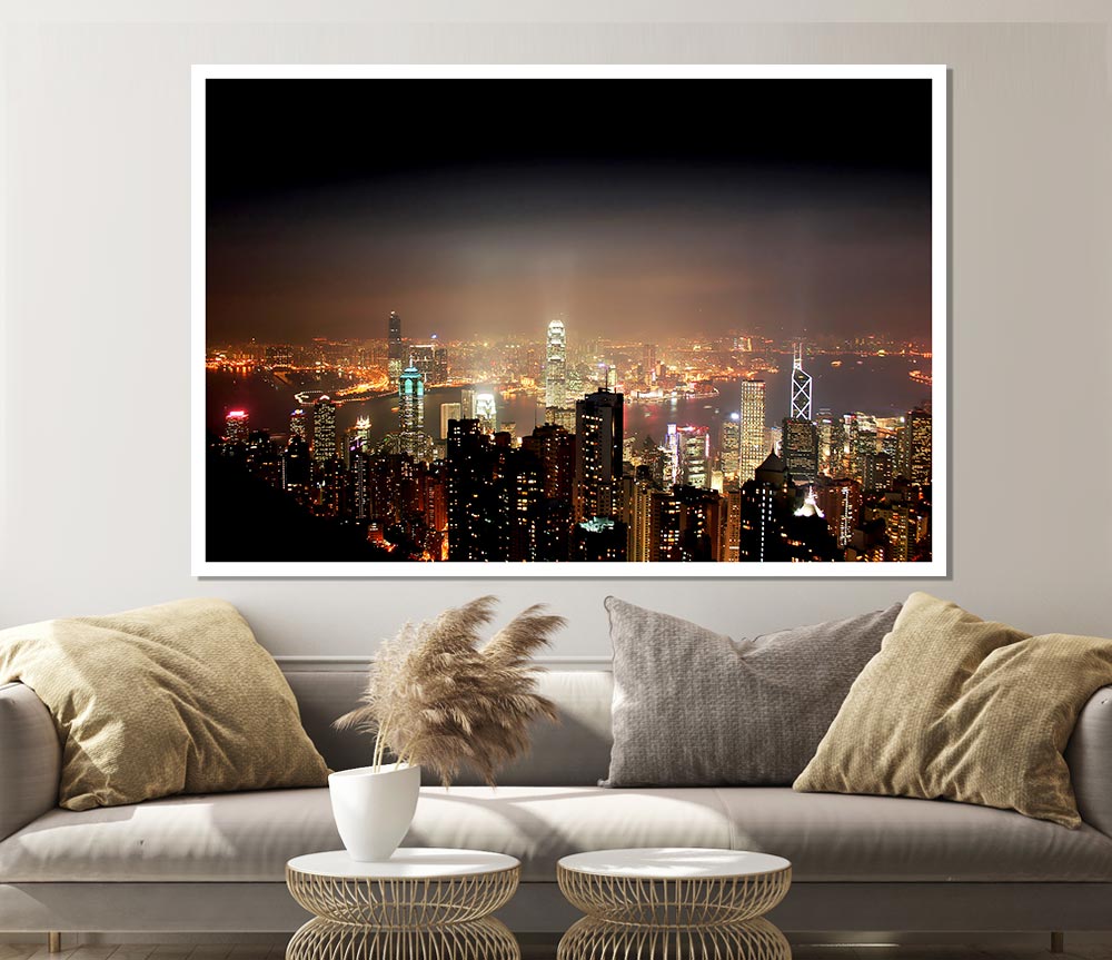 Hong Kong From Above Print Poster Wall Art