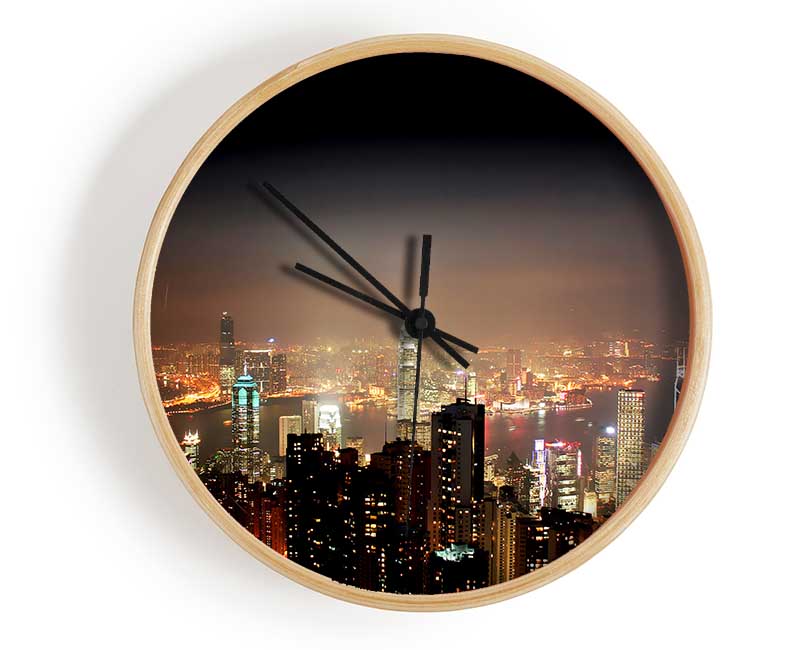 Hong Kong From Above Clock - Wallart-Direct UK