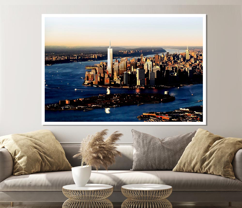 Hong Kong Harbour At First Light Print Poster Wall Art