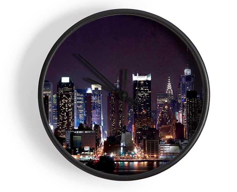 Hong Kong Night Glow Clock - Wallart-Direct UK