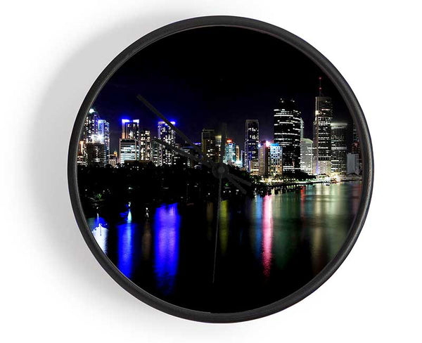 Hong Kong Rainbow Light Reflections Clock - Wallart-Direct UK