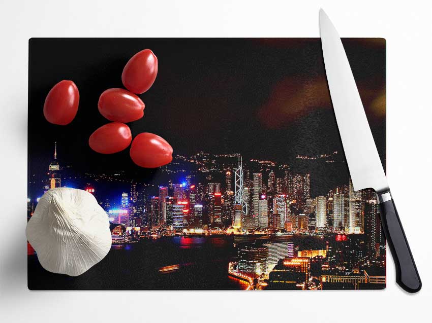 Hong Kong Reflections Glass Chopping Board