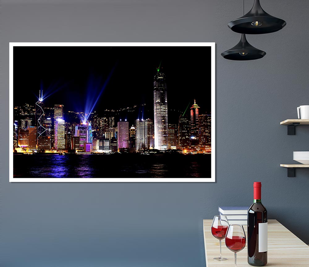 Hong Kong Skyline Print Poster Wall Art