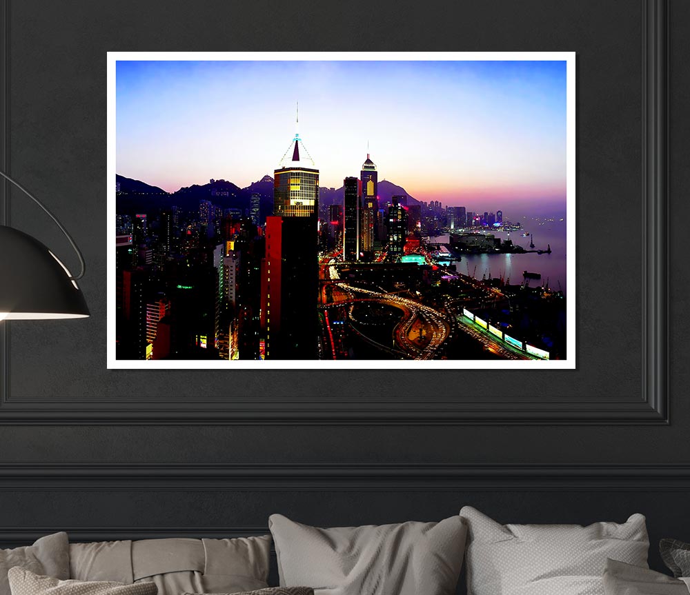 Hong Kong Surreal Nights Print Poster Wall Art