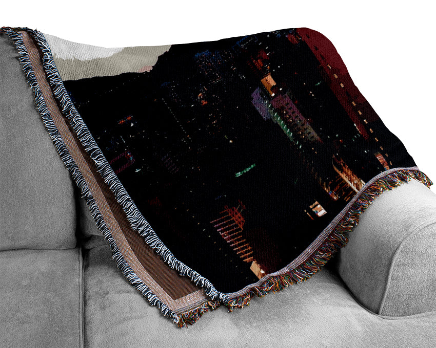 Hong Kong Surreal Nights Woven Blanket