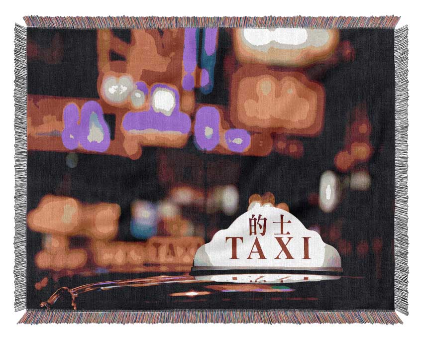 Hong Kong Taxi Woven Blanket