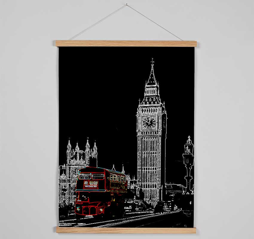 London Big Ben Red Bus Hanging Poster - Wallart-Direct UK