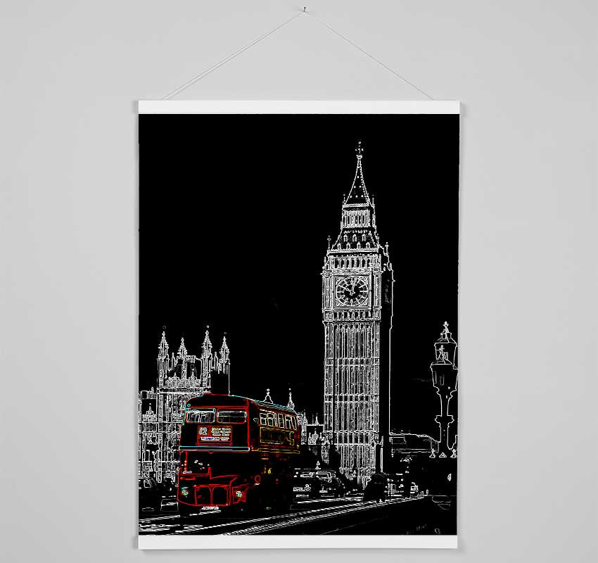 London Big Ben Red Bus Hanging Poster - Wallart-Direct UK