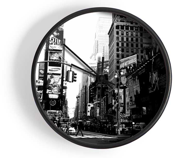 In The Heart Of Tokyo B n W Clock - Wallart-Direct UK