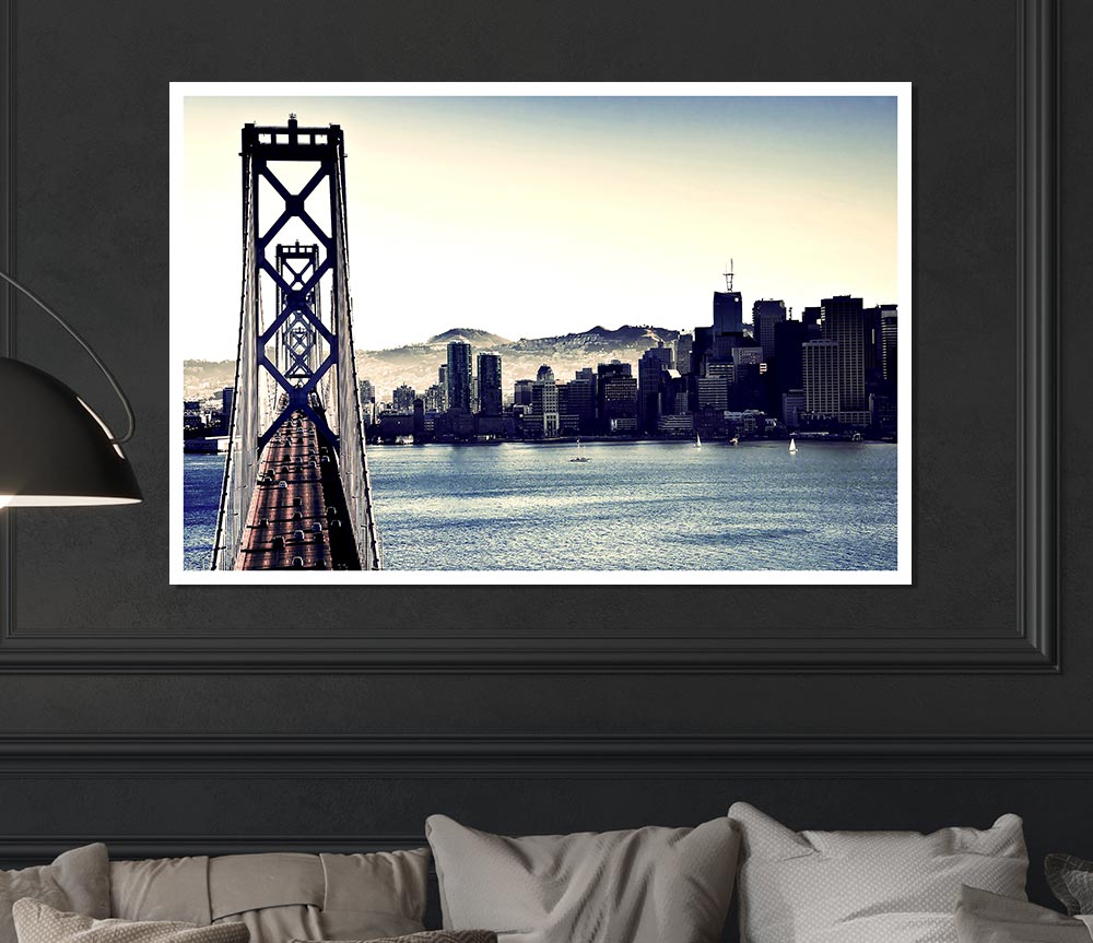 Intersection On Bay Bridge Print Poster Wall Art