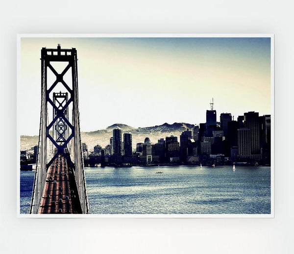 Intersection On Bay Bridge Print Poster Wall Art