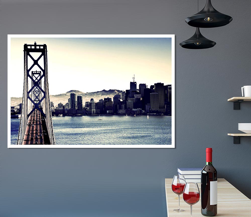 Intersection On Bay Bridge Print Poster Wall Art