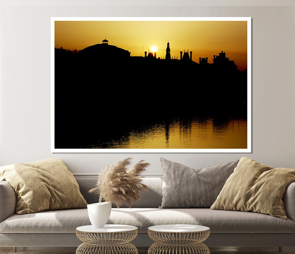 Italian City Sunset Print Poster Wall Art