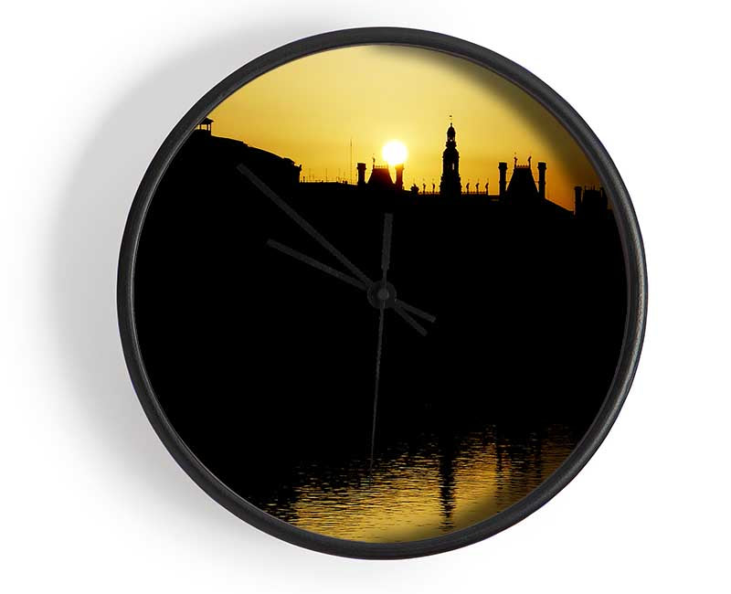 Italian City Sunset Clock - Wallart-Direct UK