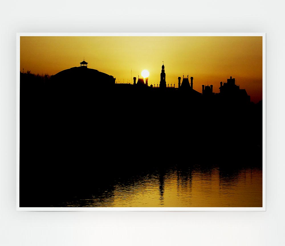 Italian City Sunset Print Poster Wall Art