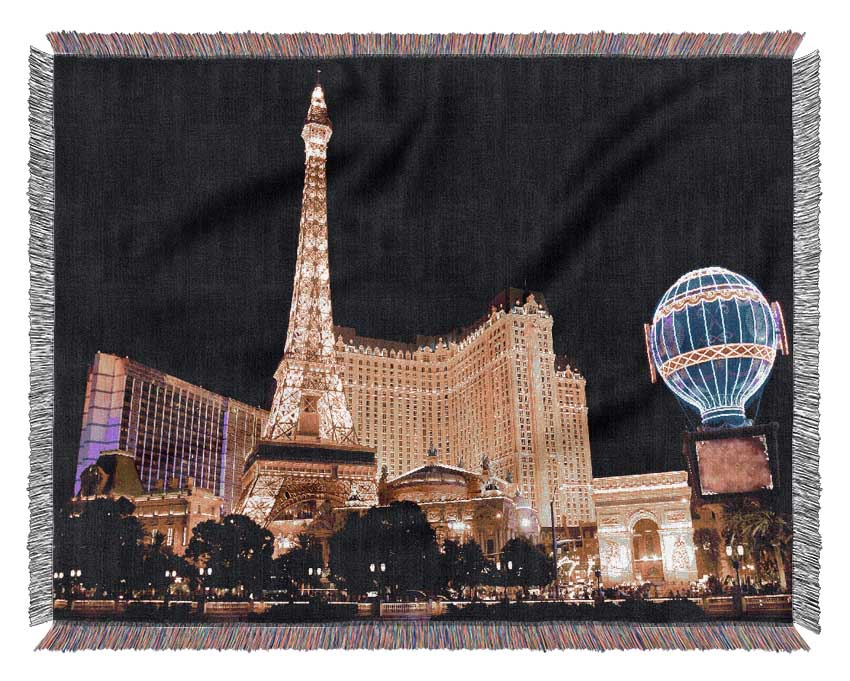 Las Vegas Golden Eiffel Tower Woven Blanket