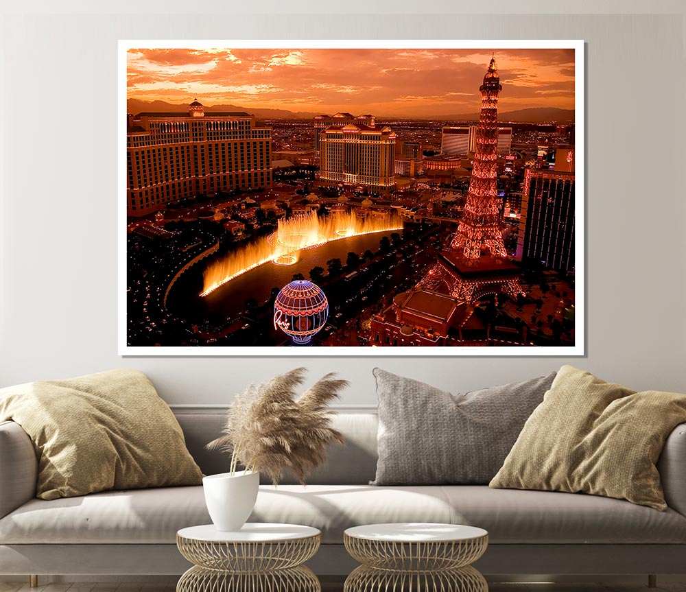 Las Vegas Little Eiffel Tower Print Poster Wall Art