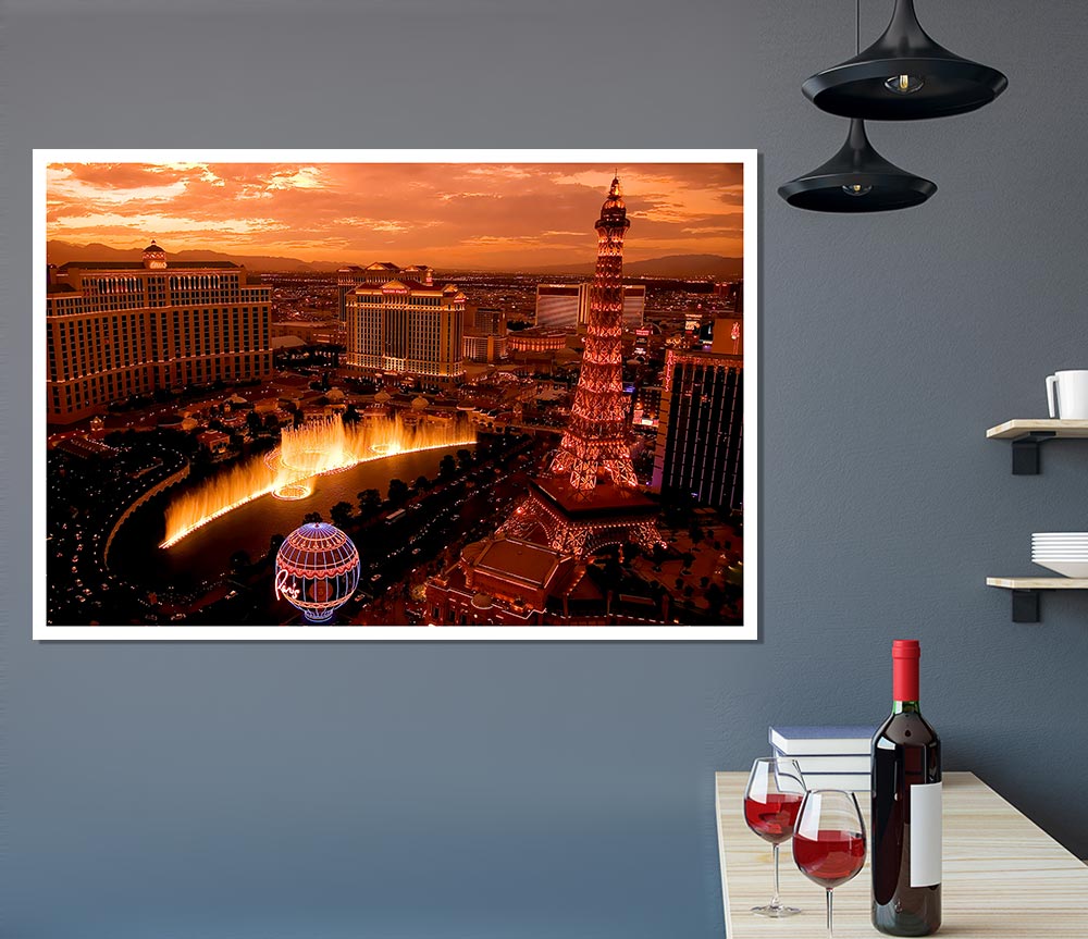 Las Vegas Little Eiffel Tower Print Poster Wall Art