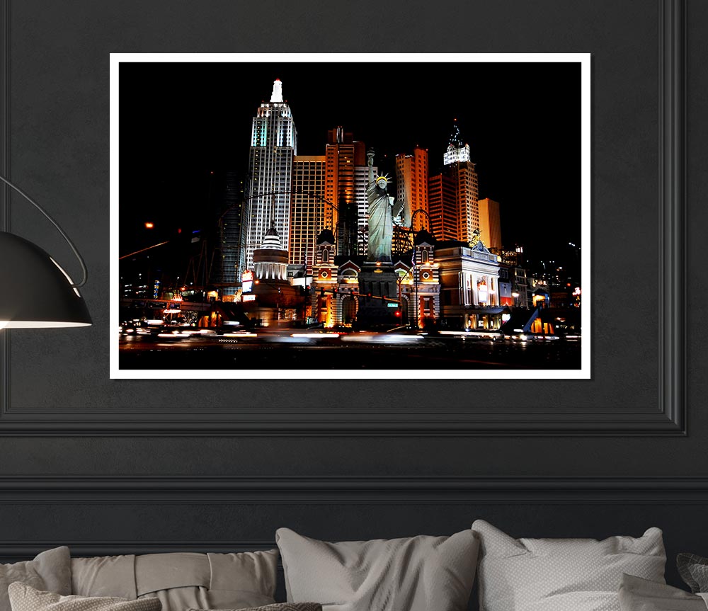 Las Vegas Statue Of Liberty Print Poster Wall Art