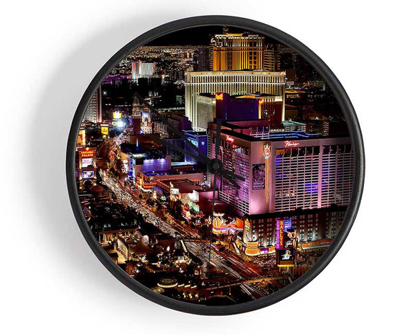 Las Vegas Strip Night Lights Clock - Wallart-Direct UK