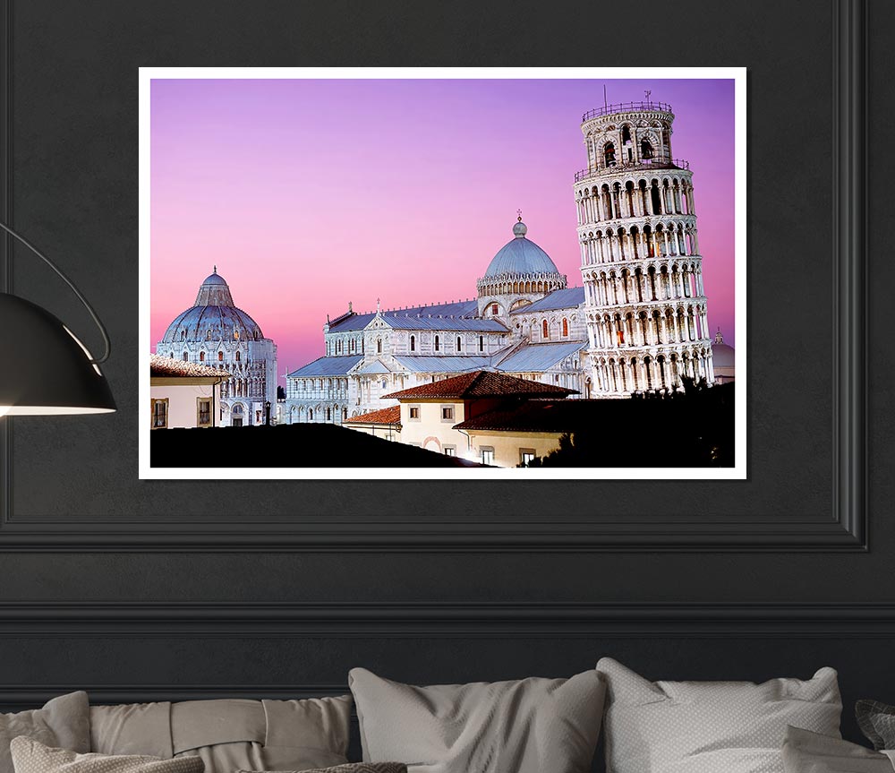 Leaning Tower Of Pisa Print Poster Wall Art