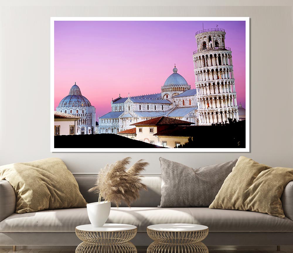 Leaning Tower Of Pisa Print Poster Wall Art