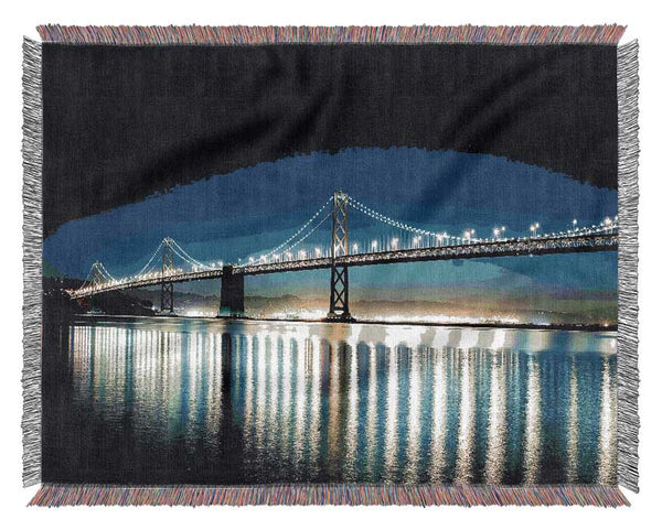 Lights Of The Night Bridge Woven Blanket