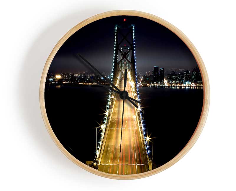 Lights on Bay Bridge Clock - Wallart-Direct UK