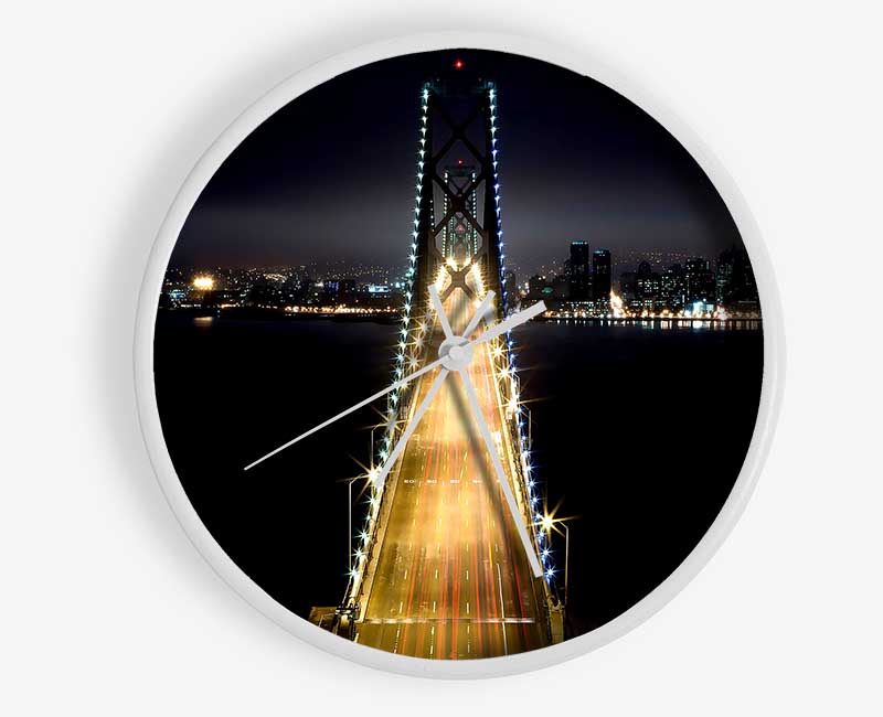 Lights on Bay Bridge Clock - Wallart-Direct UK